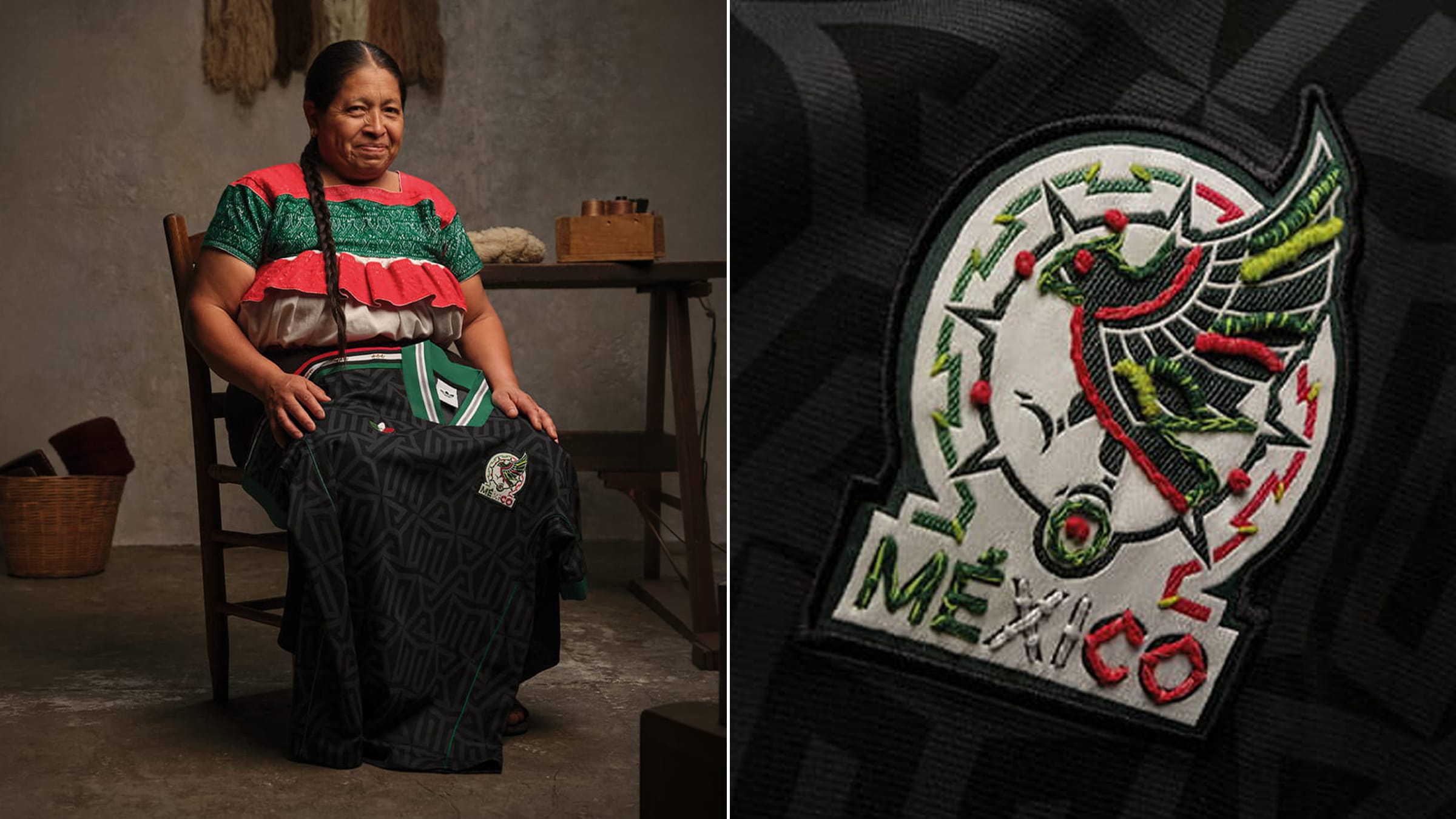 Adidas x Someone Somewhere, maillot third du Mexique brodé par 150 artisanes de la Sierra Norte de Puebla